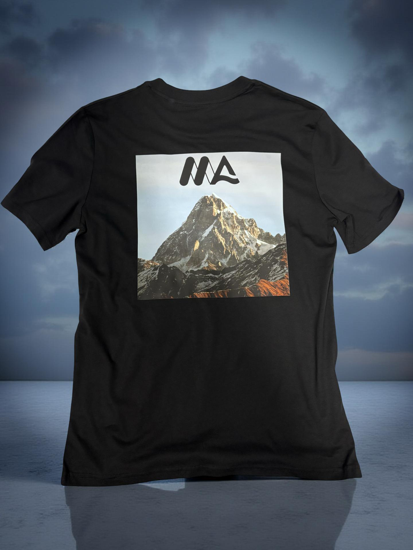 adventure t shirt black mountain print