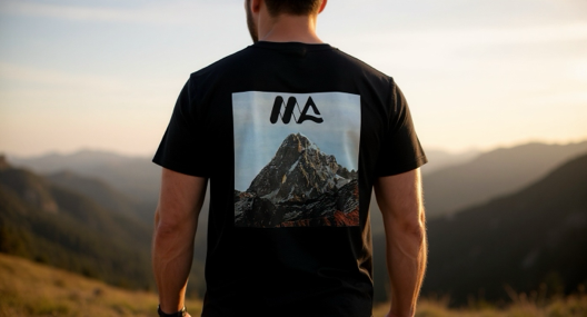 adventure t shirt black mountain print