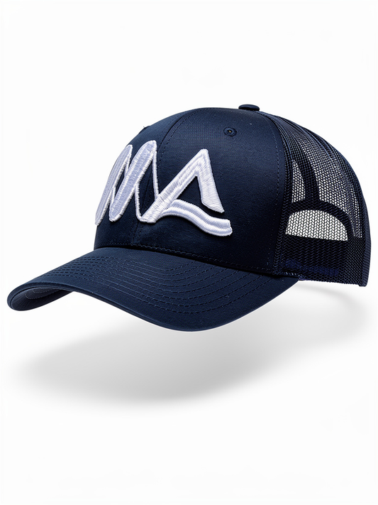 Navy adventure trucker hat